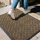 Yimobra Large Door Mat 36x24, All-Season Waterproof Doormat Outdoor Entrance, Heavy Duty Non-Slip Outside Door Mat for Garage Patio Proch Entryway Indoor, Easy Clean, Brown