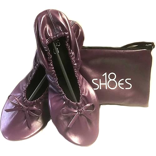 Shoes 18 Women's Foldable Portable Travel Ballet Flat Shoes w/Matching Carrying Case
