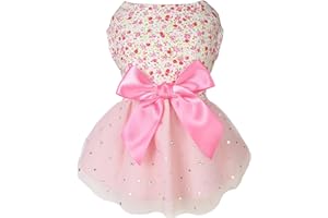 Petroom Pet Dogs Dresses for Small Dogs Puppy Clothes Cat Outfit Apparel Female for Yorkie(Pullover Pink L)