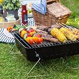 George Foreman Portable Charcoal BBQ, Lightweight, Foldable Legs, Black view 6