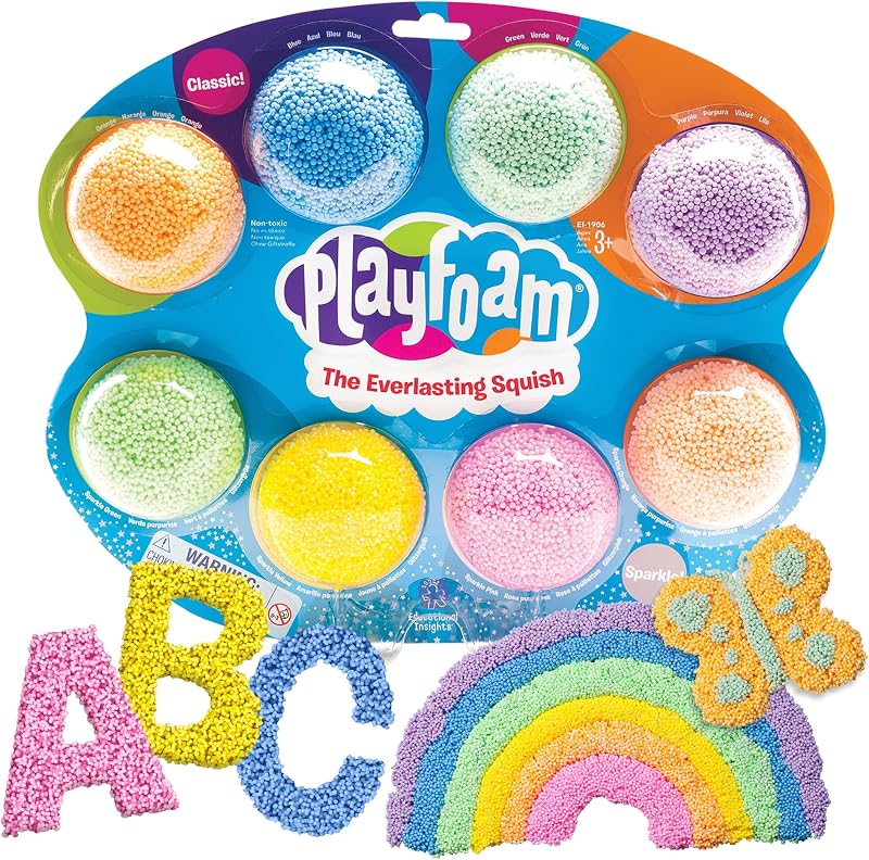 Educational Insights Learning Resources Playfoam 8-Pack 4 Classic 4 Sparkle