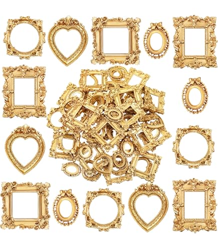 Amazon.com - Teenyyou 100 Pcs Mini Gold Picture Frames with