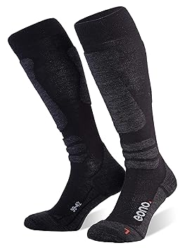 Eono Skisocken für Herren und Damen, Skistrümpfe entweder Basic 2er-Set oder Premium 1er-Pack mit Merino-Anteil