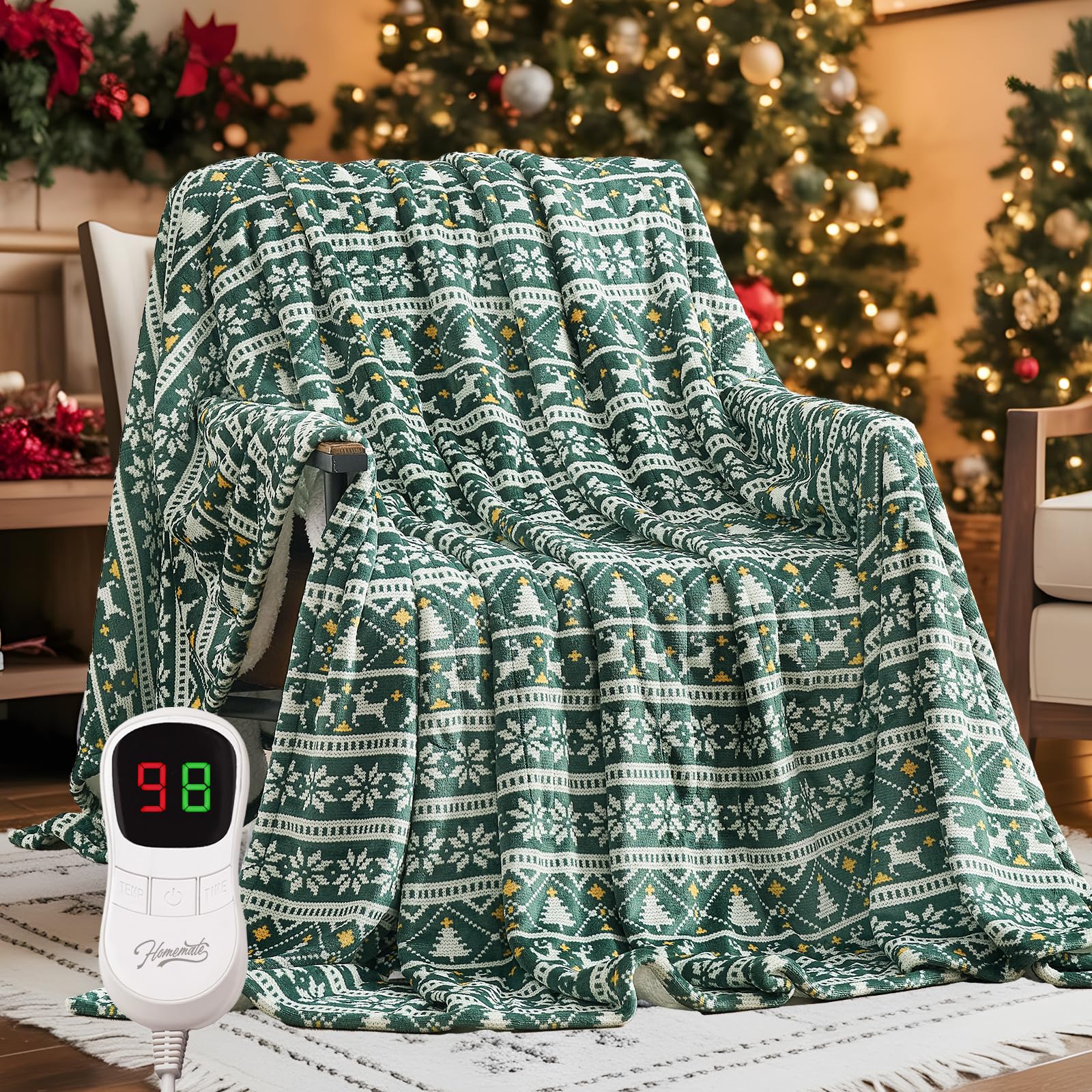 Photo 1 of *INCOMPLETE** Homemate Heated Blanket Electric Full Size - 72“x84“ Heating Blanket with 10 Fast Heat Levels 8 Hours Auto Off Ultra Soft Cozy Flannel Over-Heated Protection ETL Certification Keep Warming in Home