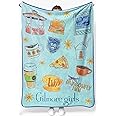 Jay Franco Gilmore Girls Throw Blanket - Plush 46" x 60" Throw Blanket for Ladies, Soft Fleece Throw Blanket, Cozy, Fade Resistant Blanket for Ladies, Stars Hollow Blue Blanket for Girls