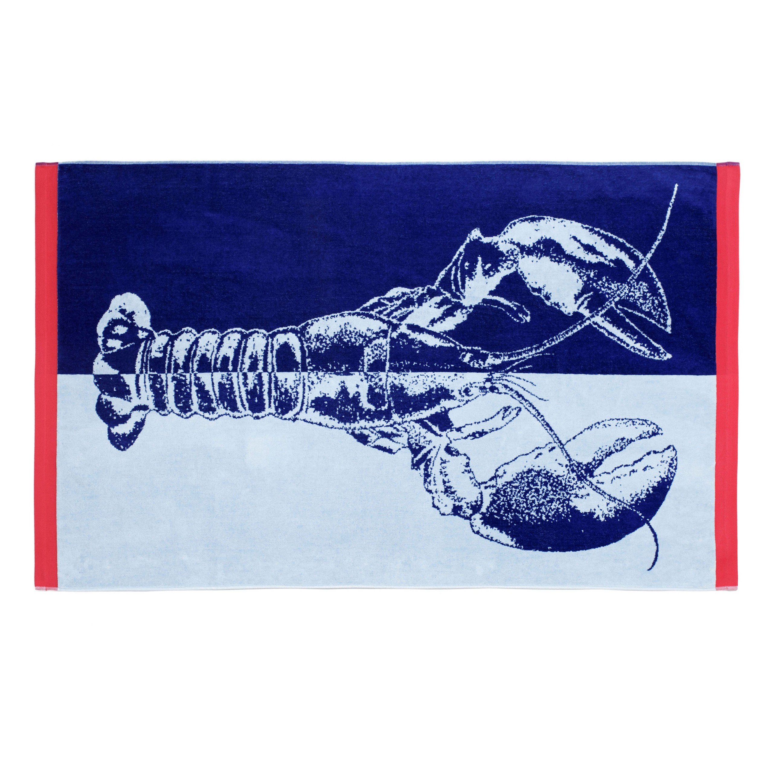 Gözze - Beach Towel, 100% Cotton, Crab, 100 x 160 cm - Blue/White