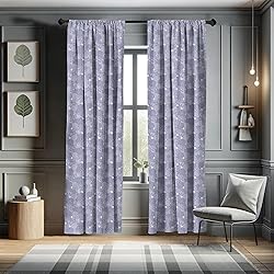 Lunarable Flower Window Curtains, Shabby Form Lace