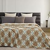 Oversized King Fleece Blanket 120x120 Inches, Seamless Soft Cozy 3D Jacquard Flannel Blanket 10'x10' Extra Large for Bed, Sofa, Couch, Travel & Camping, California King Throw, Beige Diamond