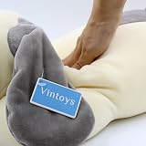 Vintoys Sleeping Dog Hugging Pillow 23.5in Plush Grey Soft Toy Gift view 4