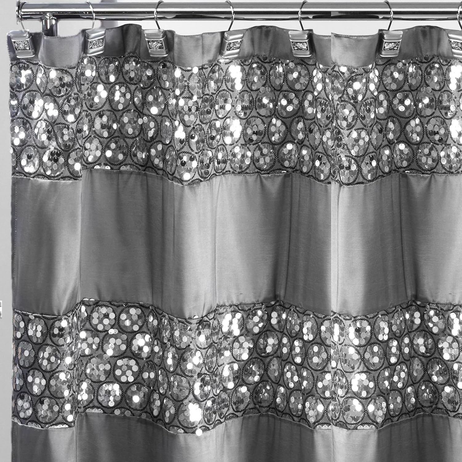 Royal Bath Bedazzled Bling Fabric Shower Curtain 70 X 72