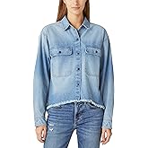 Lucky Brand Women's Raw Edge Cropped Denim Shirt