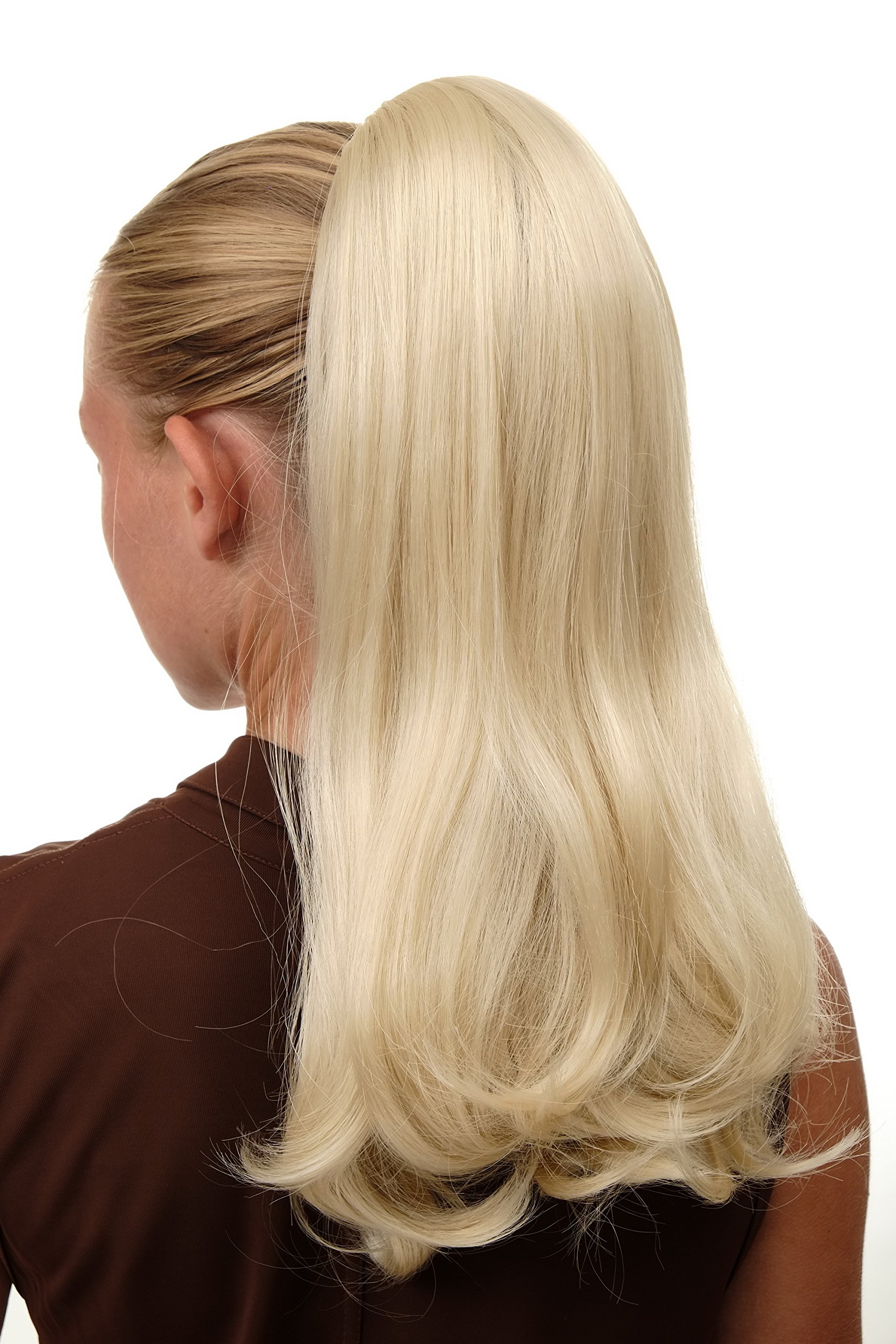 WIG ME UP - BRO-525-613 Ponytail Hairpiece extension long straight but voluminous claw clamp platinum blond 17inch