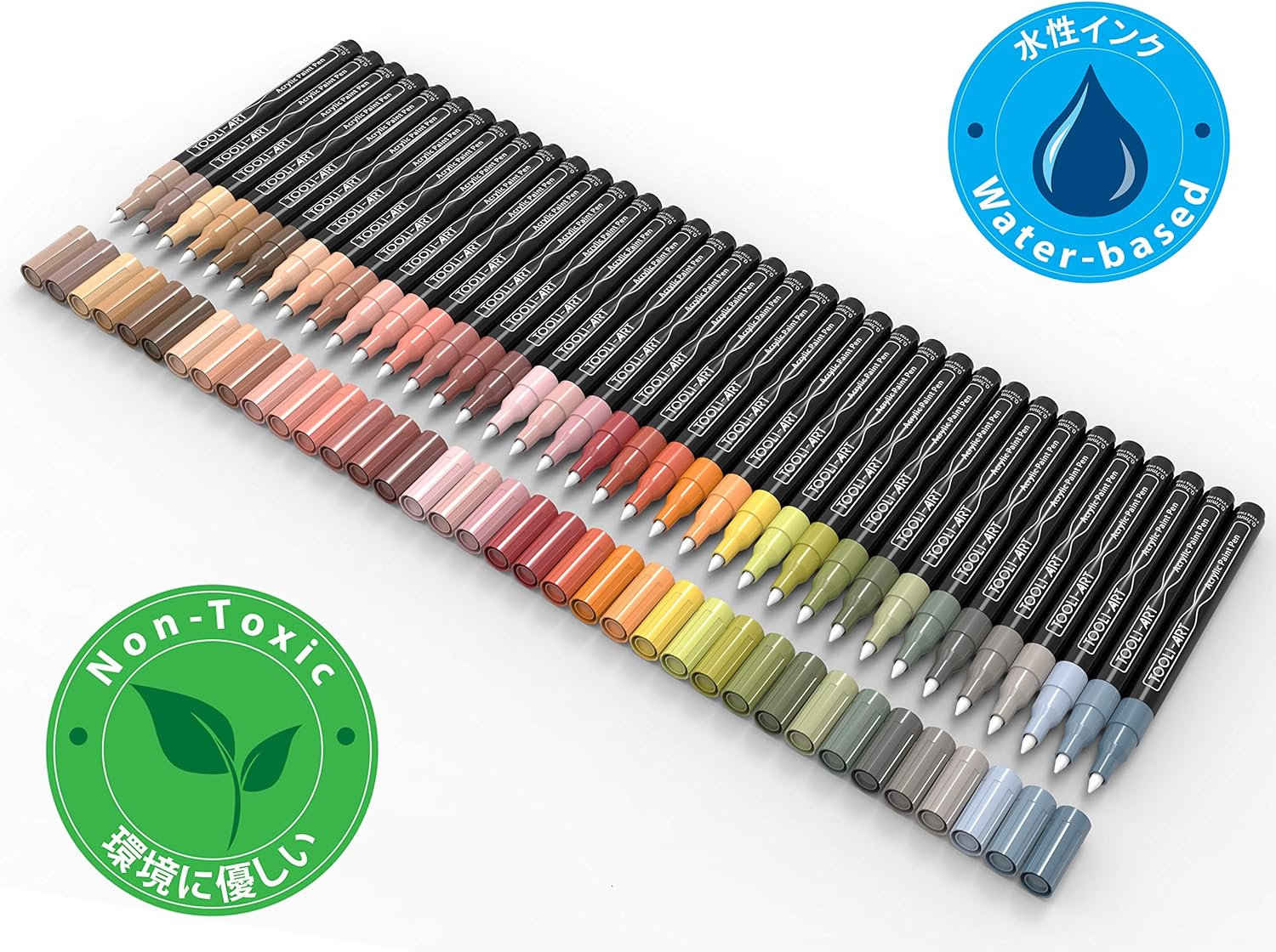 36 Acrylic Paint Pens Skin and Natural Earth Tone Marker Set for Rock Painting Canvas, Mugs, Glass, Plastic, Wood, Metal - Image 4