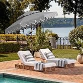 Safavieh Outdoor Venice 9-Foot Round Double Top Crank UV Protected Umbrella