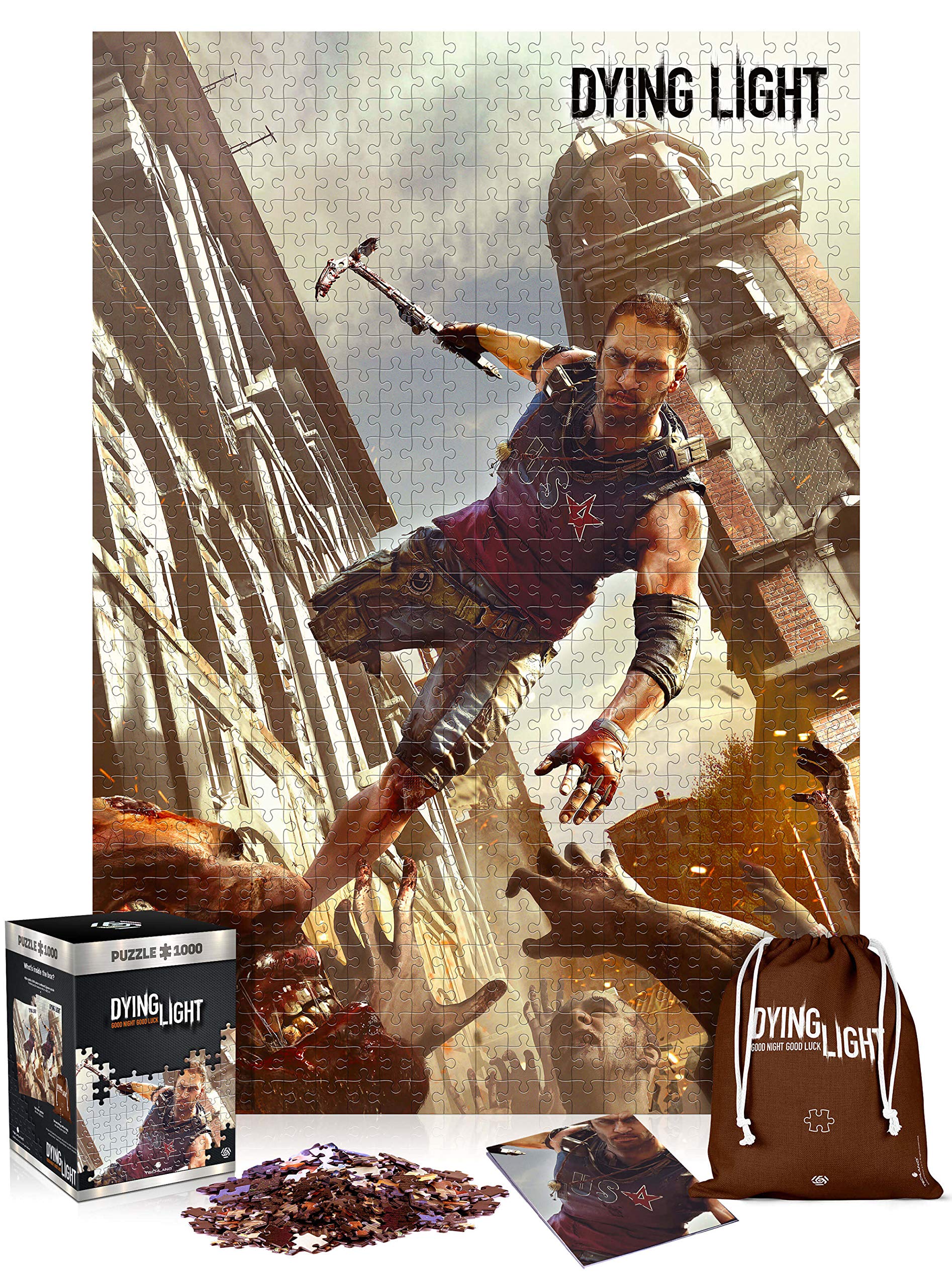 Good Loot Dying Light Kyle Cane - 1000 Pieces Jigsaw Puzzles for Adults and Kids Age 14 Up - 68x48cm Gaming Puzzle with Poster and Carry Bag - Dying Light Merchandise