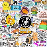 225PCS Funny Hot Mess Xpress Sticker Pack by Puraesla - Holographic Stickers for Adults, Waterproof Vinyl Sarcastic Relatable Meme Decals for Laptop, Water Bottle, Phone, Kindle, Journal