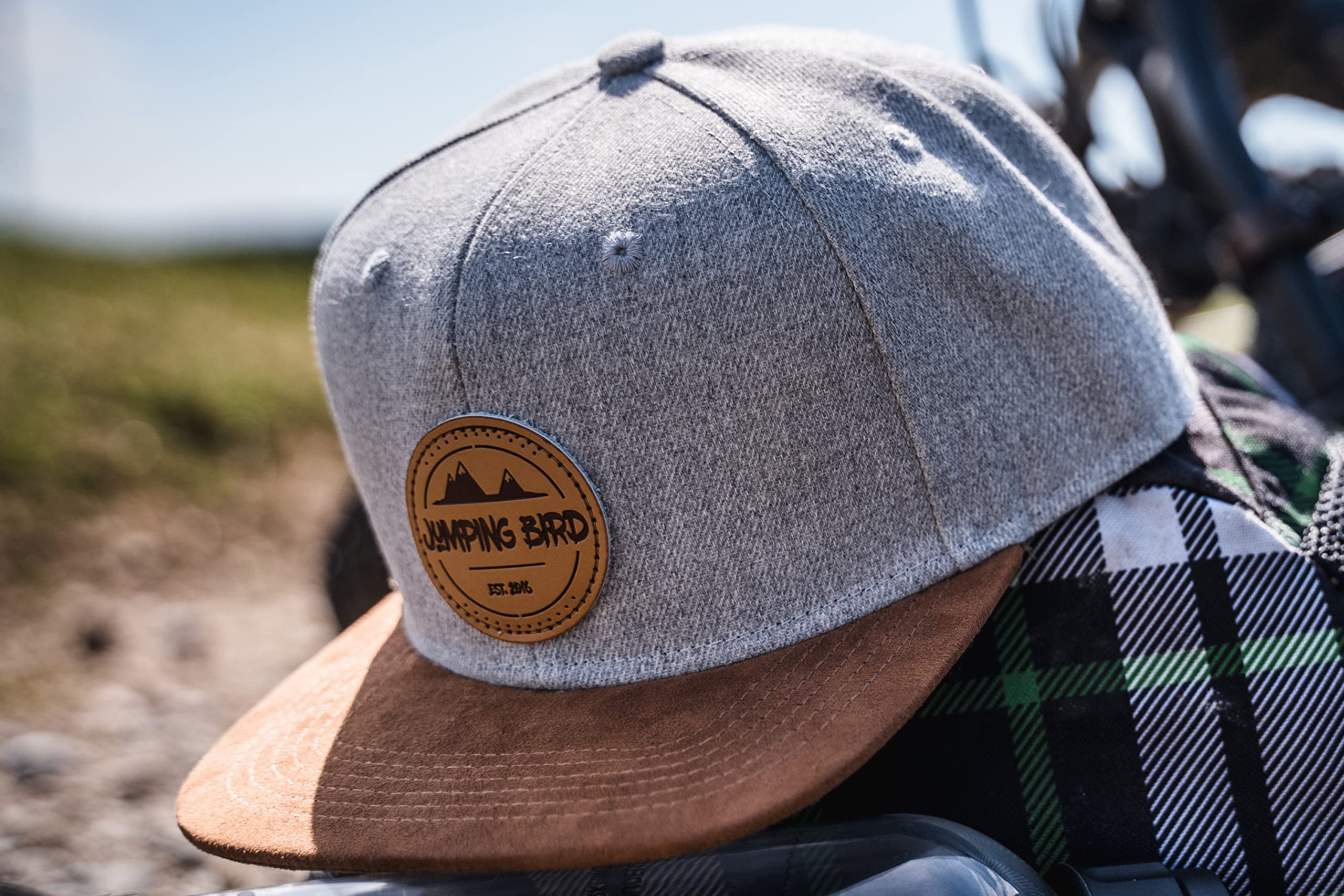 Jumping Bird Baseball Cap Herren Watzmann Hellgrau • Outdoor Snapback Cap für Wanderung & Alltag • Individuell verstellbar 54-62 cm • Kappe 9