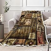 Rustic Lodge Throw Blankets, Cabin Retro Bear Moose Lodge Vintage Farmhouse Cozy Warm Bed Couch Blanket, Retro Wild Duck Leaves White Fleece Flannel Throws to Decorate Room Bedroom Camping Travel