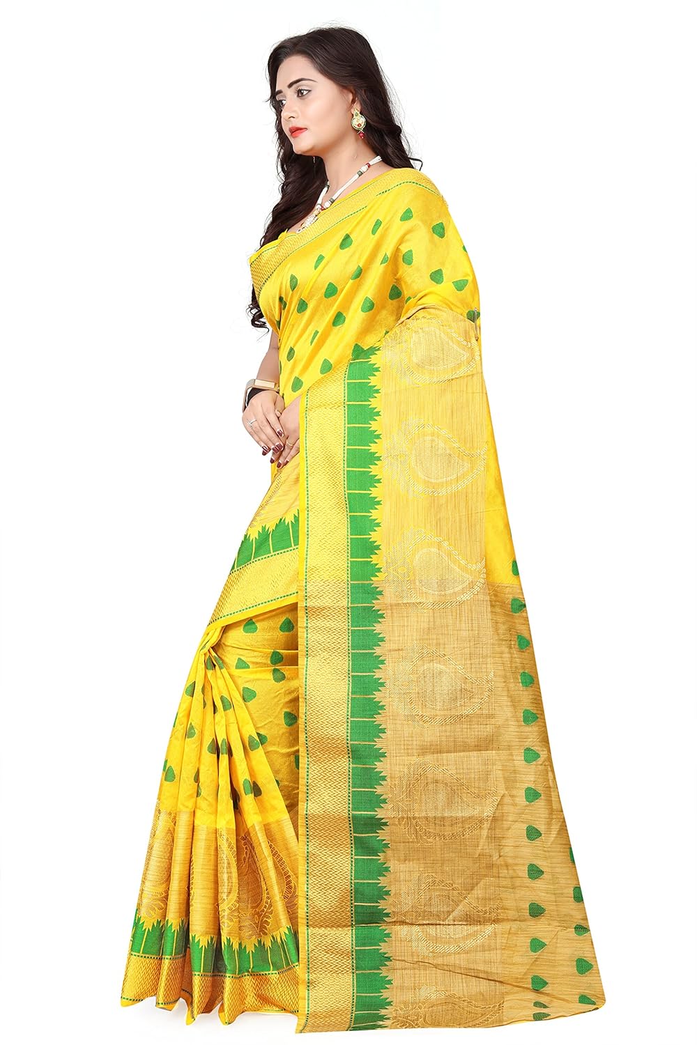 pmv creation women's cotton saree with blouse piece(pmv001cherryed)