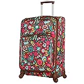 Lily Bloom Luggage 24" Expandable Design Pattern Suitcase With Spinner Wheels For Woman (24in, Playful Garden)
