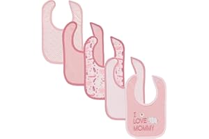 Cudlie 5-Pack Baby Bibs for Drooling Teething and Feeding Infants Drool Bibs for Baby Girl Newborn Accessories