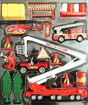 Amitasha Unbreakable Automobile Fire Rescue Crane Truck Toys Playing Set for Kids