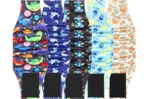 PILVISET 5 Pack Dog Diapers Male Reusable, Premium Belly Bands for Male Dogs, High Absorbing Male Dog Pee Wraps for Doggie in Incontinence or Excitable Urination and Training Gray S