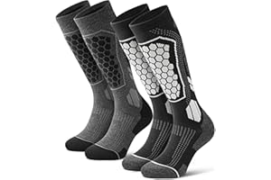 YESWEL Merino Wool Ski Socks For Men & Women, Skiing, Snowboard, Hunting, Over The Calf Winter Warm Socks, 2/3 Pack