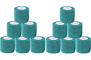 PRAIRIE HORSE SUPPLY 2 Inch Vet Wrap Tape Bulk (Hunter Green) (Pack of 12) Self Adhesive Adherent Adhering Flex Bandage Grip Roll for Dog Cat Pet Horse