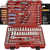 EPAuto Mechanics Tool Socket Set Drive Socket Wrench Ratchets, SAE/Metric, 122-Piece