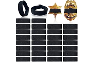 CREATRILL 30 Pack Balck Police Mourning Band Stripe Police Officer Badge Shield Funeral Honor Guard Straps for Badge Size of 2.4" to 4"