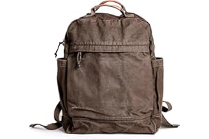 Gootium Canvas Backpack for Women Vintage Style Zipper Bag Men's Casual Daypack Cloth Outdoor Travel Rucksack, Umber