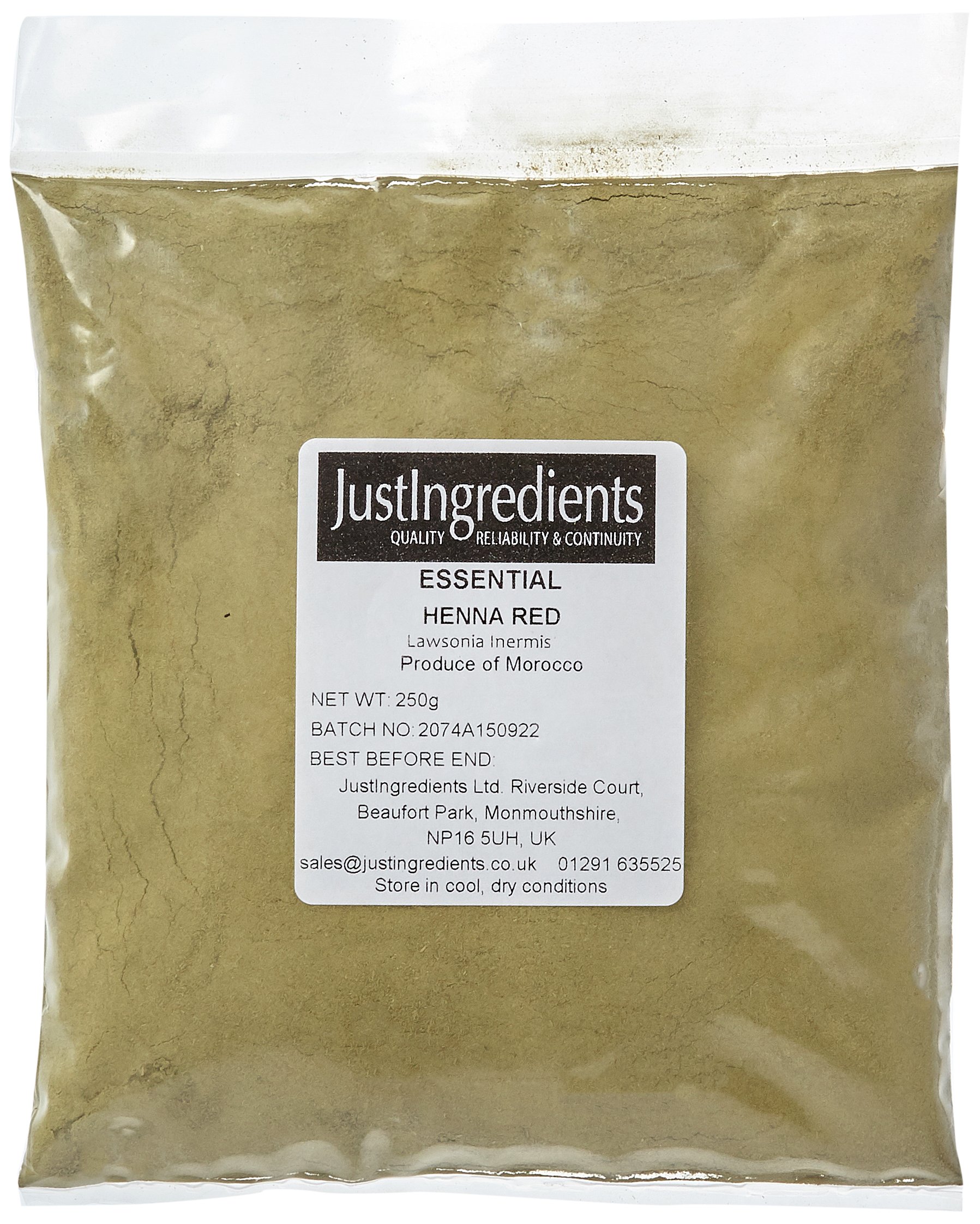 JustIngredients Essentials Henna Red 250 g (Pack of 4)