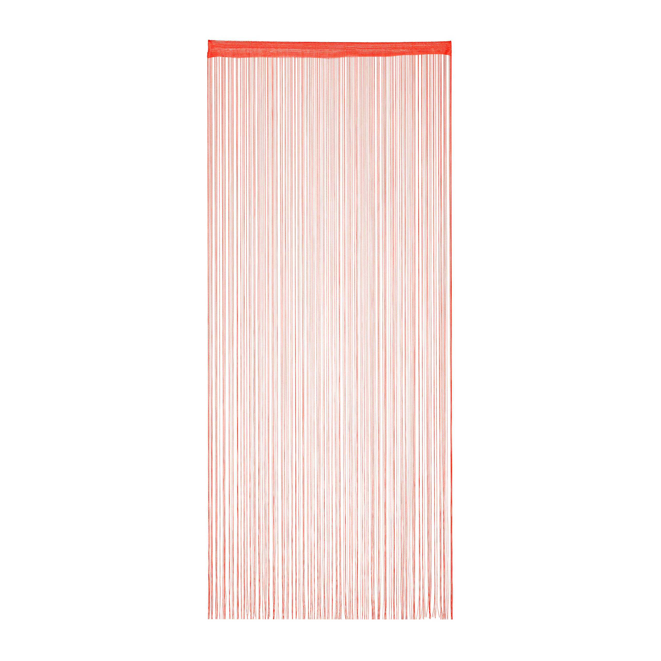 Relaxdays String Curtain, Pull-Through, can be Shortened, for Doors & Windows, Decorative, Washable, 90x245 cm. Red