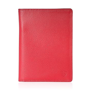 VON HEESEN Reisepasshülle Leder mit RFID-Schutz für Damen & Herren - Made in Europe (Rot)