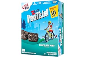 CLIF KID ZBAR - Protein Granola Bars - Chocolate Mint Flavor - Non-GMO - Organic -Lunch Box Snacks (1.27 Ounce Energy Bars, 10 Count)