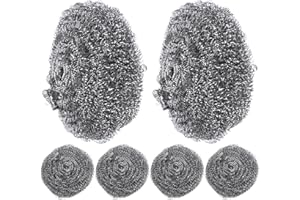 WEKAMOS 6pcs Stainless Steel Pot Cleaning Balls Set, Heavy-Duty Kitchen Scrubbers for Dishwashing, Grill