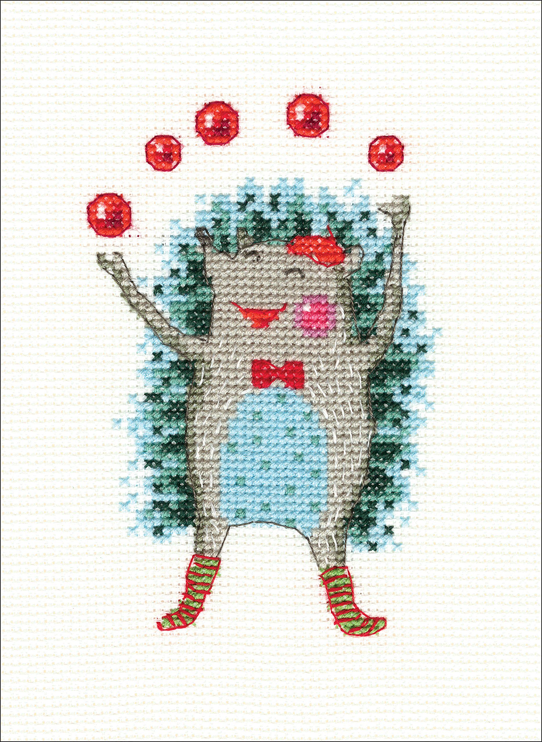 RTO EH374 Holiday Mood Cross Stitch Kit, Cotton, Multicolor, 8 x 12 cm