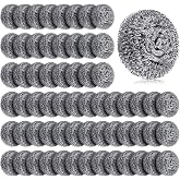 Honeydak 150 Pack Steel Wool Scrubbers 2.5 Inch, 15 Gram, Classic | Stainless Steel Bulk for Kitchen Restaurant, Heavy Duty on Stove Pot Pan Oven Grease, Separately Packaged Wire Sponges