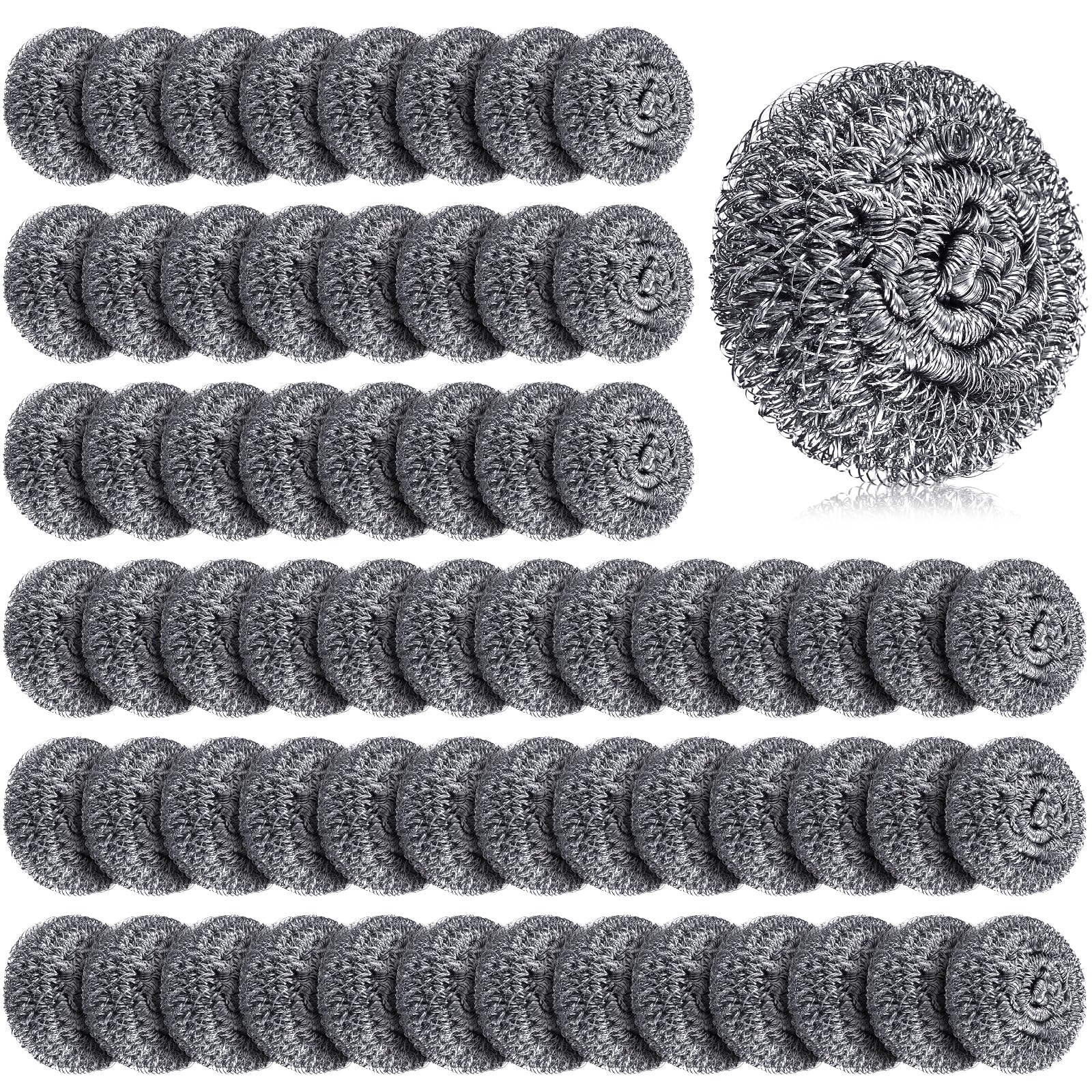 Photo 1 of Honeydak 150 Pieces Stainless Steel Scourers Steel Wool Scrubbers Separately Packaged 15 Gram Metal Scourers Sponges Wire Scouring Pad for Stoves, Pots, Pans, Oven, Cooker Hoods for Kitchen Bathrooms