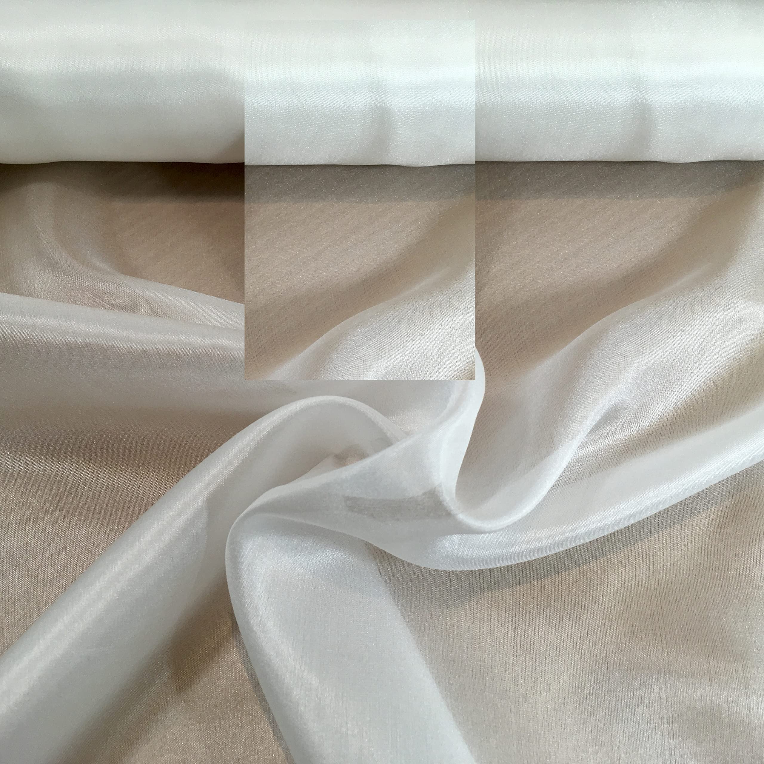 White 100% Silk Paj Chinese Silk Lightweight Used for Lining, Silk Paintings Fabric 36" Wide (1 Meter Pack)