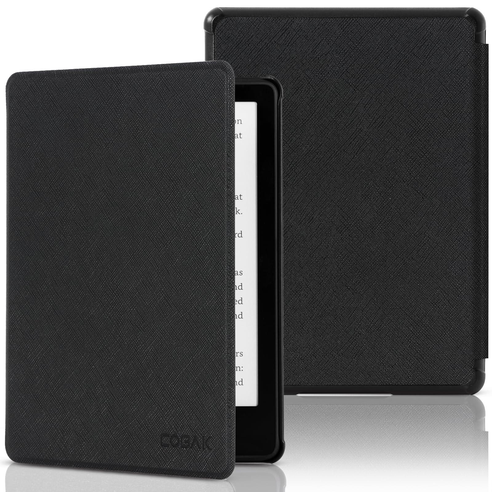 CoBak Case for 6.8" Kindle Paperwhite 11th Generation 2021 Release, PU Leather Smart Cover with Auto Sleep/Wake, Slim Shell for Kindle Paperwhite, Black — image 1