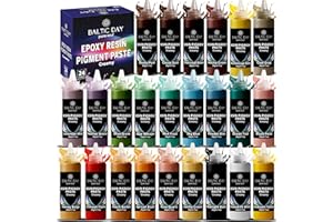 BALTIC DAY 24 Colors Epoxy Resin Pigment Paste Set – High Concentration Creamy Opaque Epoxy Dye & Coloring Paste Kit for Resin Art, Jewelry Making, Tumblers, River Tables, Coasters – Mica Powder Alternative