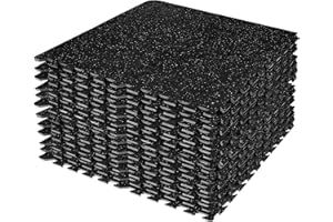 SIVAN HEALTH AND FITNESS Sivan Fitness 1/2" Thick Rubber Top High-Density EVA Foam Gym Flooring for Home Gym - 48 Sq Ft Exercise Mat Tiles for Workout, Yoga, MMA, Heavy Exercise Equipment Mat - 12 Interlocking Gym Floor Mat