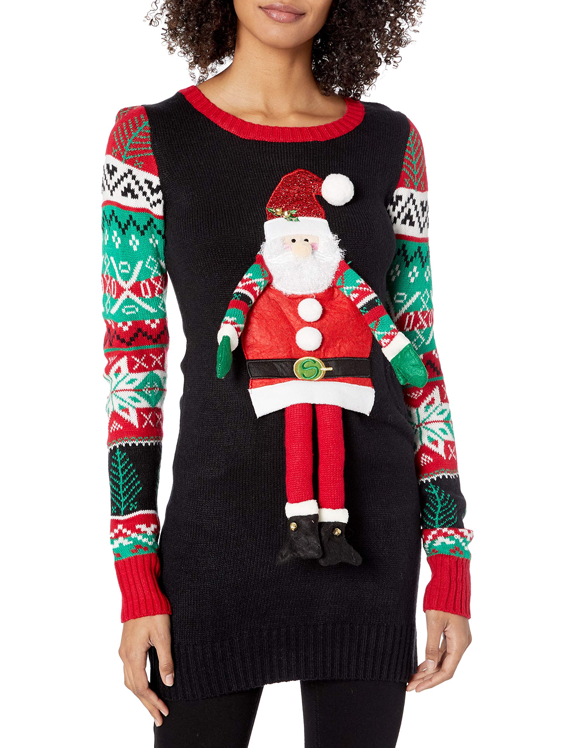 Blizzard Bay Juniors Jolly Santa Tunic Christmas Sweater