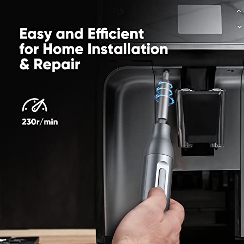 Electric Screwdriver, PKEY Mini Electric Screwdriver Cordless with 10 Magnetic Bits, Type-C Rechargeable 1500mAh Battery, Portable Repair Tool Kit for Door Lock, Computer, Bicycle, Printer, Appliances