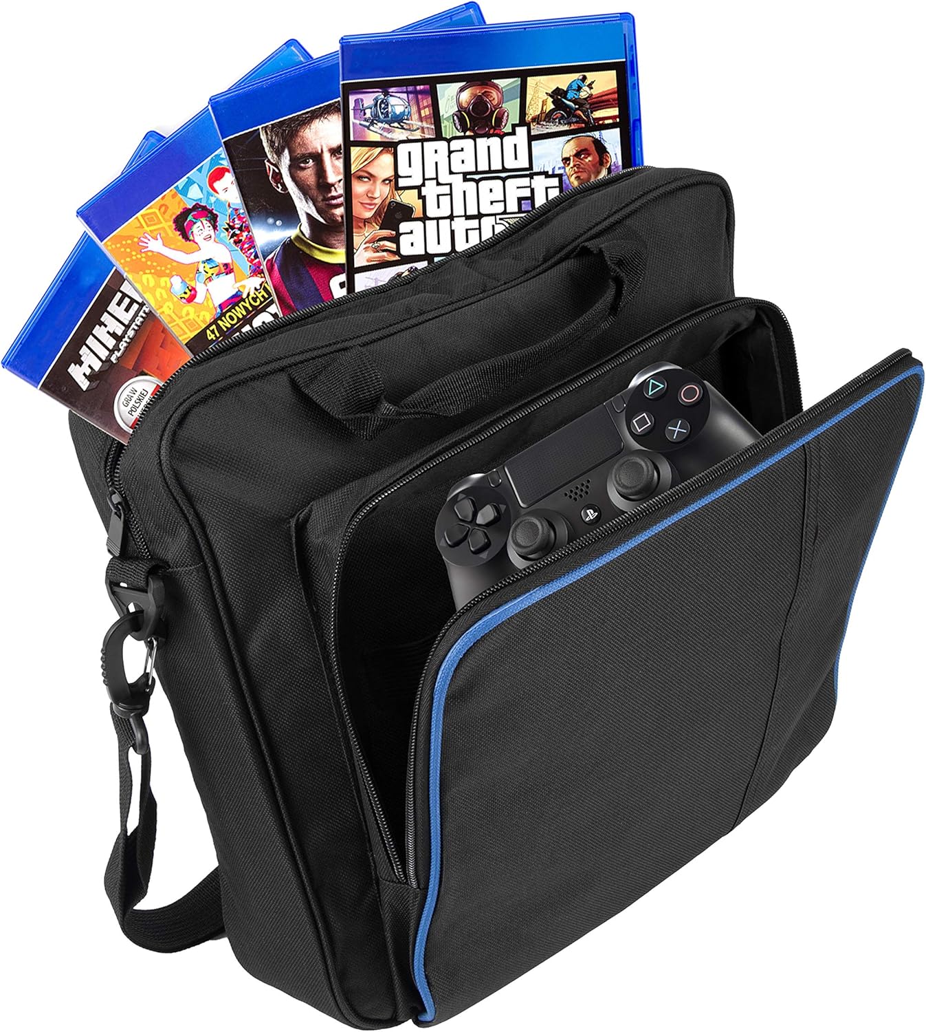 ROSEBEAR PS4 Carrying Case,Multifunctional Waterproof Carry Bag Travel Case Handbag Shoulder Bag for Sony Playstation 4 PS4 Console Storage Package Portable