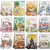 FuWeave 12 Pcs Seasonal Kitchen Towels Set for All Holidays Spring Easter Irish Hand Dish Tea Towels Bulk Absorbent Dishcloths Housewarming Gift for Cooking Kitchen Bathroom(Fresh Style)