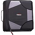 Case-it The King Sized Zip Tab Zipper Binder - 4 Inch D-Rings - 5 Subject File Folder - Multiple Pockets - 800 Sheet Capacity - Comes with Shoulder Strap - Jet Black D-186