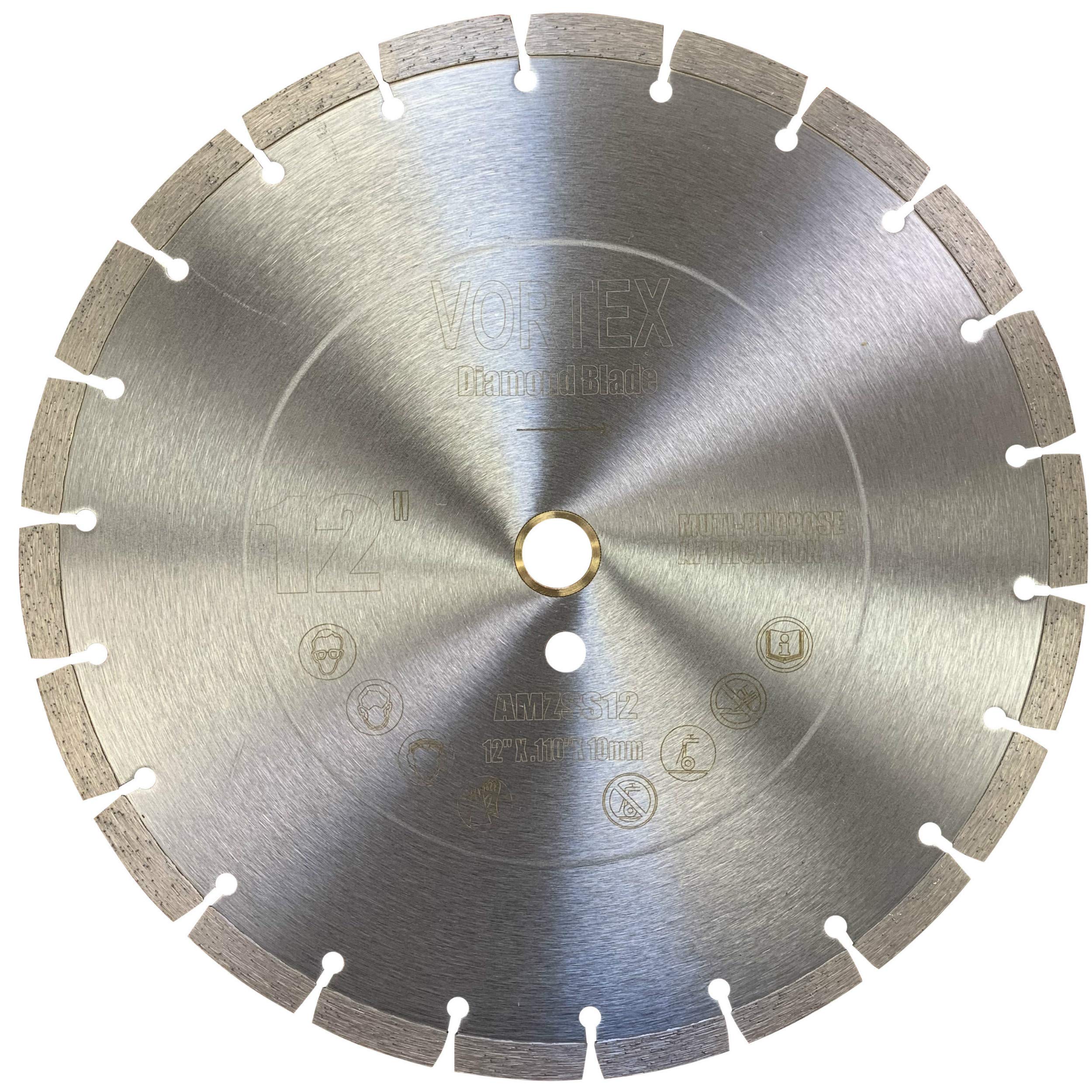 Vortex Diamond VSS 300mm/12" Dry or Wet Cutting Segmented Diamond Saw Blades for Concrete Stone Brick Masonry (300mm/12")